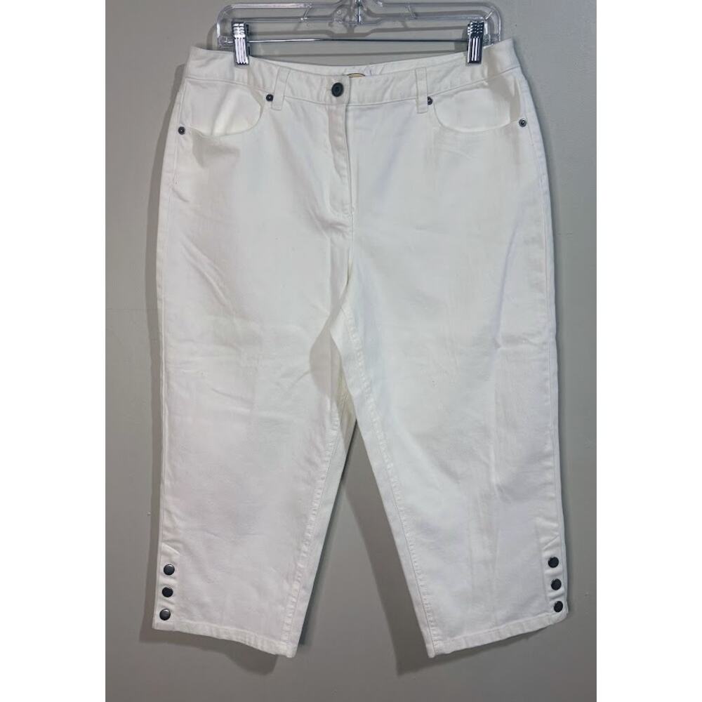 Talbots‎ White Stretch Crop Jeans Petite Size 12